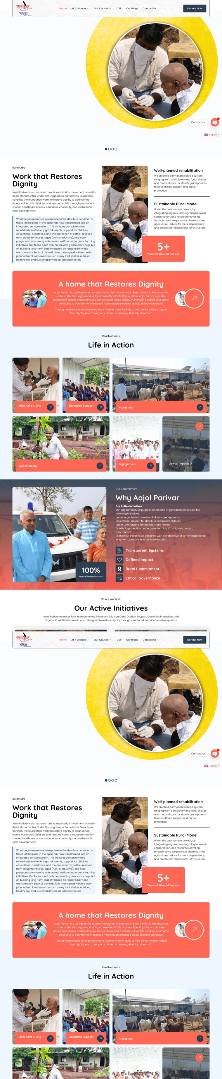 Aajol Parivar website by Govindani Infotech