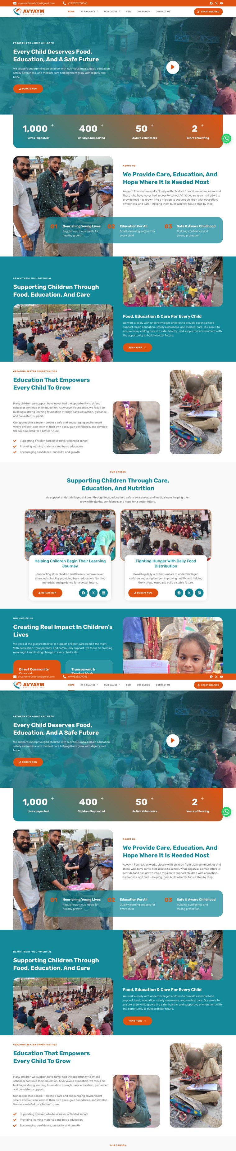 Avyaym Foundation website by Govindani Infotech