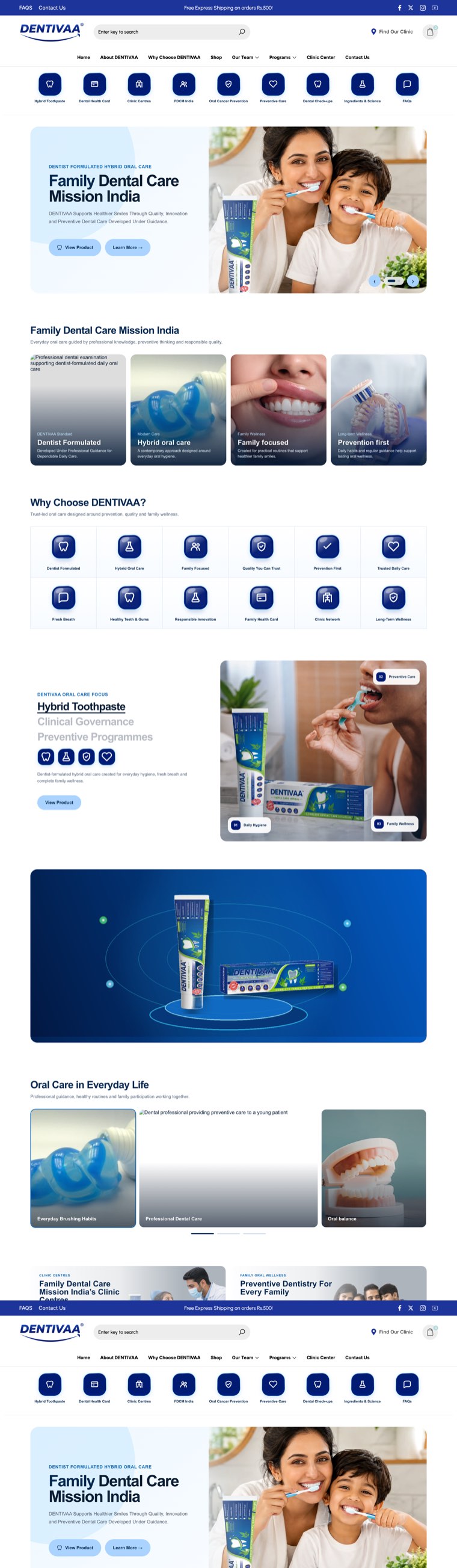 Dentivaa (Femdent Care) website by Govindani Infotech