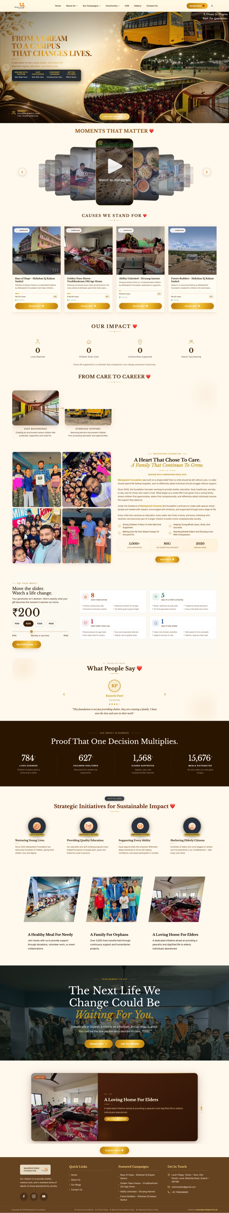 Mahipatsinh Foundation website by Govindani Infotech