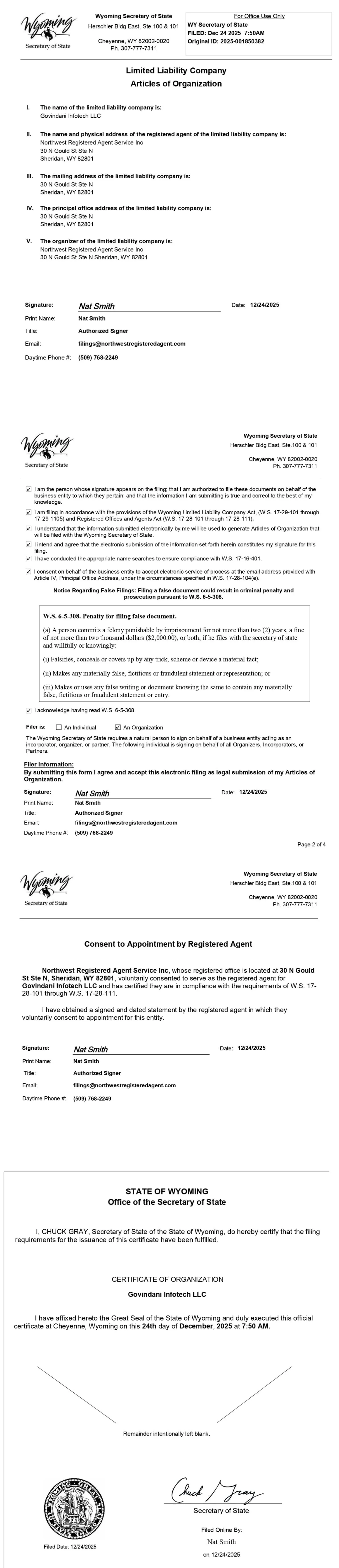 USA Certificate
