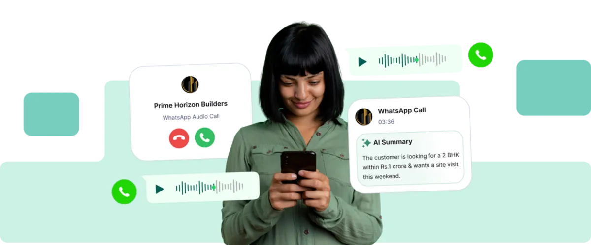 WhatsApp Business Calling agent dashboard with AI call summary