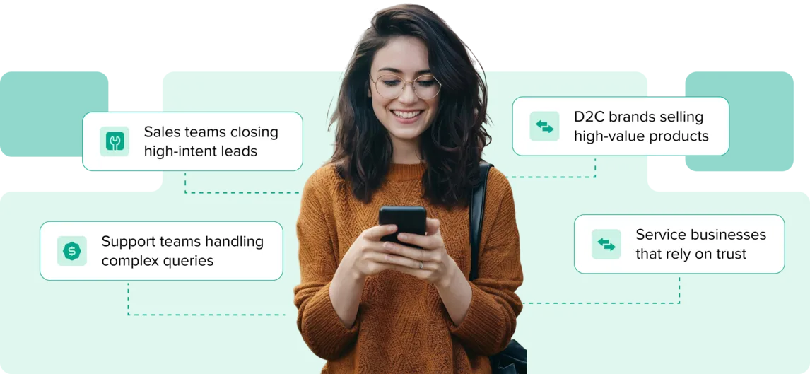 Sales and support team using WhatsApp Business calling