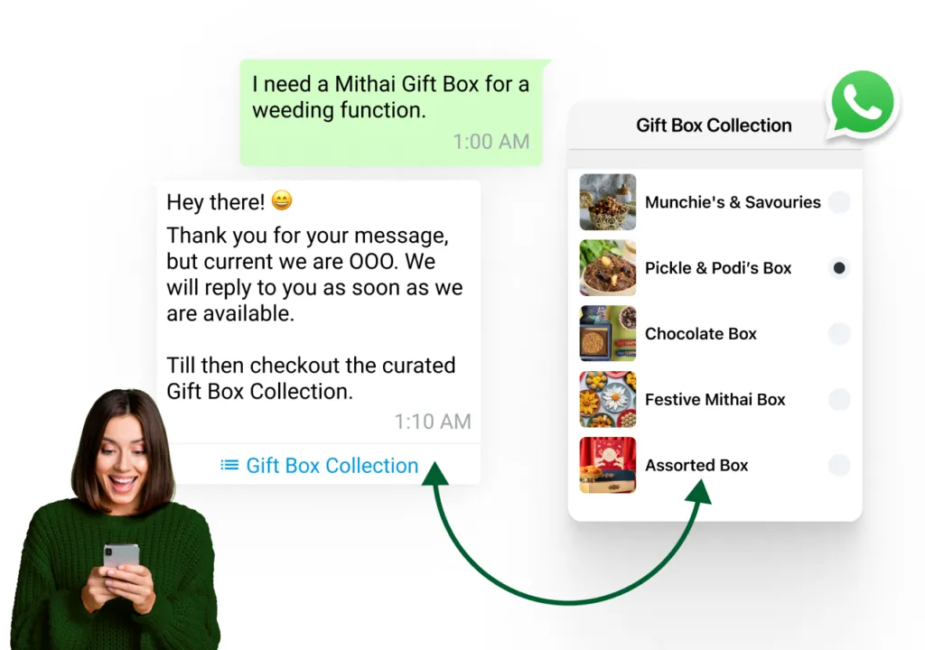 Add catalogs to auto-replies